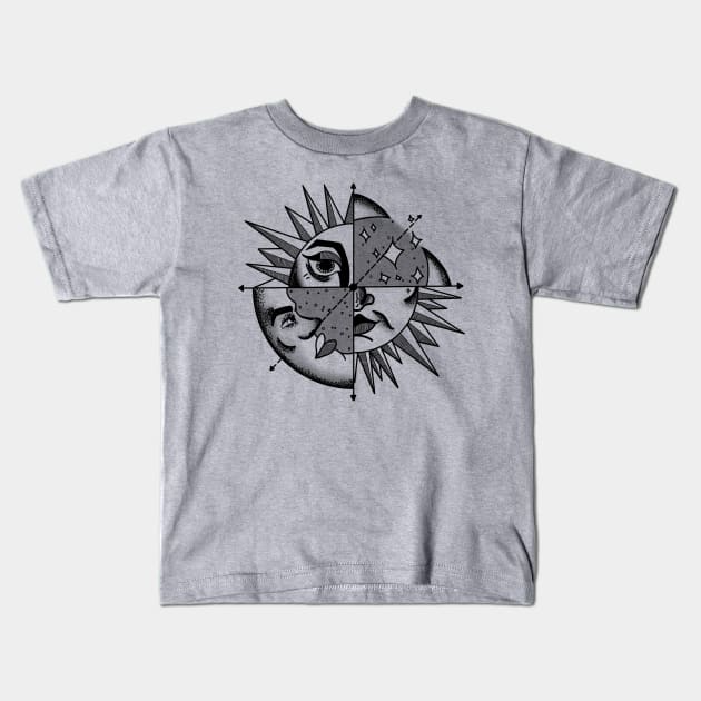 Sun and moon Kids T-Shirt by Courteney Valentine